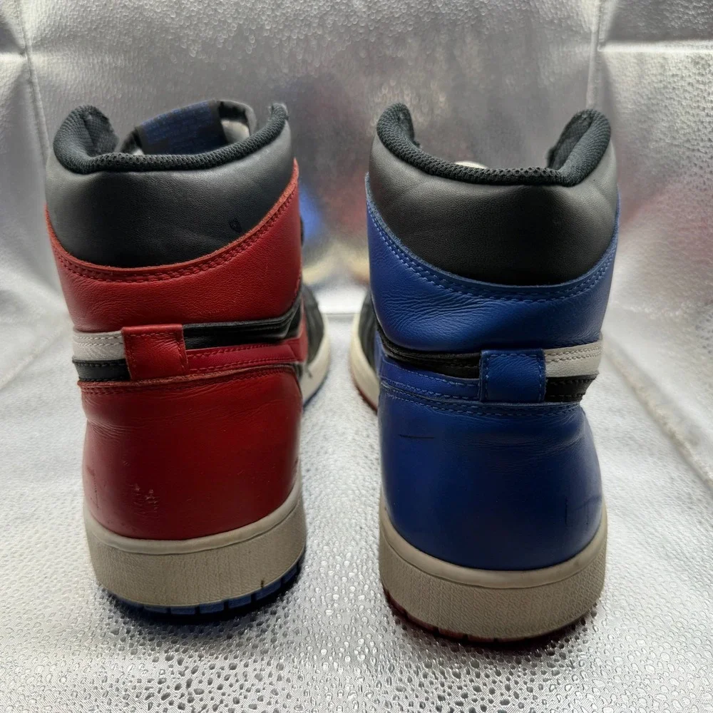 Size 12 Jordan 1 Retro High OG‎ Top 3 Black White Red Blue Mens Shoes 555088-026
